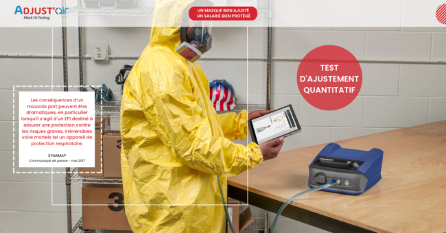 Image mise en avant article Adjust'air Fit Test quantitatif ajustement masque de protection respiratoire
